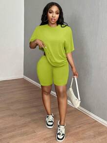 SHEIN SXY 女士日常两件套服装 - 薄荷綠 - 查看 3