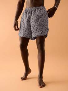 Musero Short de bain à motif pour hommes, printemps, été, vacances - Multicolore - Voir 1