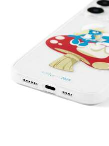 The Smurfs X SHEIN 耐用透明手机壳 - 印花保护套设计，兼容 ，透明手机壳