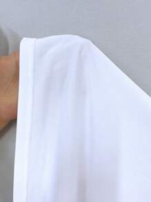 Manfinity Dauomo Camiseta de manga corta con cuello de tripulación cómoda con gráfico de impresión de arte de carreras callejeras para hombres - Blanco - Ver 4