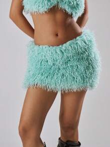 MUSERA Fluffy Fur Mini Skirt Spring, Summer, Holiday, Vacation, Ibiza, Festival, Rave, Cool Girl