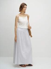 Airaco Women's Casual Cotton Stripe Skirt