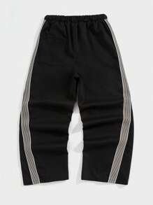 SHEIN Tween Boys Casual Sporty Comfortable Fashion Minimalist Versatile Soft Fabric Suitable For Daily Wear, School, Travel, Outdoor Sports, Spring/Summer - Black - View 3