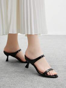 CUCCOO BIZCHIC Giày cao gót mũi tròn cho nữ - màu đen - Xem 4