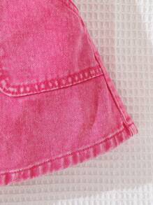 Vestido vaquero para niñas de Denimly, vestido vaquero versátil de moda casual para usar al aire libre y en la escuela, con botones delanteros y cintura elástica