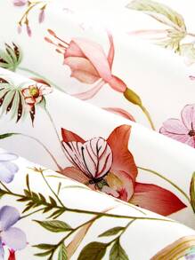 SHEIN MOD Falda midi de línea A con estampado floral de talla grande, ropa de resort de moda