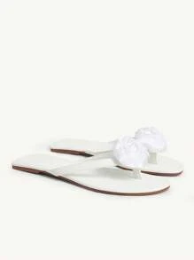 CUCCOO CHICEST Women White Rose Floral Flat Thong Sandals,Casual Versatile Beach Holiday Slippers - White - View 8