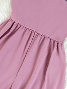 Mono de tirantes rosa para mujer, naranja elegante casual - Rosa - Ver 4