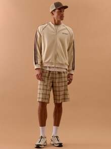 Musero 定制撞色滚边拉链卫衣，春夏街头风，复活节假期 - 杏色 - 查看 5