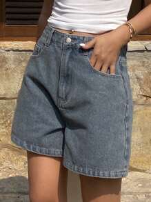 Livesso Nouveaux shorts en jean décontractés et amples pour femmes