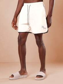 SUMWON Pantalones cortos de natación premium para entrenamiento, playa, piscina, deportes y ocio activo - Albaricoque - Ver 5