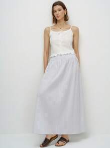 Airaco Women's Casual Cotton Stripe Skirt