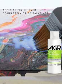 1pc Acrylic Water-Based Glossy Varnish 100ml; Non-Removable; Glossy Finish,Lightweight, ; Dries To A Non-Tacky, Flexible Surface; Non-Yellowing And Water-Resistant When Dry;Intermixable With Acrylic Paint Colors And Mediums Back To School - Multicolor - View 5