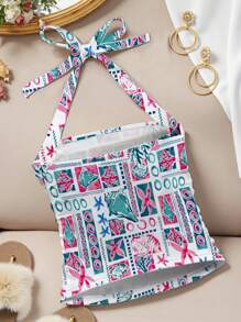 INAWLY Parte superior de tirantes estampada totalmente para mujer, casual y de vacaciones - Multicolor - Ver 2