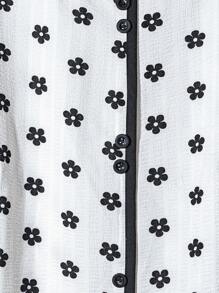 SHEIN LUNE 花卉印花大码女式休闲衬衫