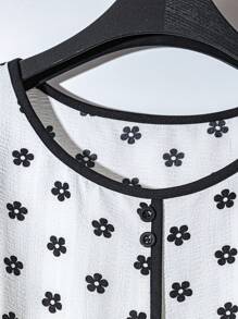 SHEIN LUNE 花卉印花大码女式休闲衬衫