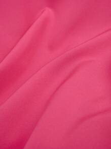 SHEIN LUNE Plus Size Button Front Sleeveless Polo Collar Shirt - Pink - View 5