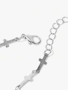 SHEIN ICON Vòng cổ choker hình thánh giá hoa hồng ngọt ngào và cay nồng sang trọng dành cho nữ - Nhiều màu - Xem 4