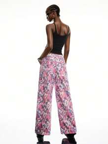 LYSMO Contrast Color Allover Print Fashionable Summer Casual Women Jeans - Multicolor - View 2