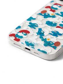 The Smurfs X SHEIN 耐用、时尚、有趣的手机壳 - 全印花保护壳设计，兼容 ，透明手机壳 - 彩色 - 查看 8