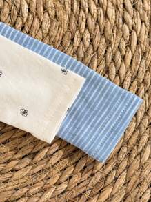 Loomiva 新生儿 4 件套：小碎花柔软针织圆领长袖套头衫和松紧腰裤 - 彩色 - 查看 7