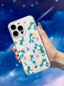 The Smurfs X SHEIN Durable, Fashionable, And Fun Mobile Phone Case - Full-Print Protective Case Design, Compatible With IPhone, Clear Phone Case - Multicolor - View 2