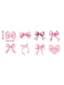 ROMWE Kawaii 1卷粉色蝴蝶结封口贴纸、涂鸦贴纸 - 淺粉色 - 查看 3