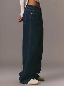 MUSERA Low Waist Contrast Stitch Jeans Sexy Y2k Spring Vacation Party Summer Concert Thanksgiving Chic