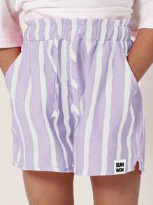 SUMWON 香蕉图案印花夏季青少年宽松T恤套装，趣味十足，时尚休闲运动风。