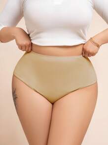 加大码纯色中腰舒适丁字裤