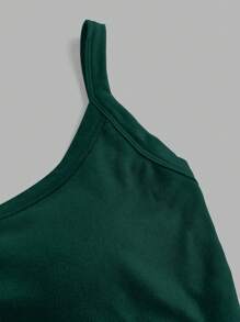 SHEIN VCAY Bộ 3 Áo Bra Thể Thao Racerback Dáng Rộng Cho Nữ, Màu Đen, Xanh Lá Đậm, Trắng, Thích Hợp Cho Mùa Hè - Nhiều màu - Xem 5