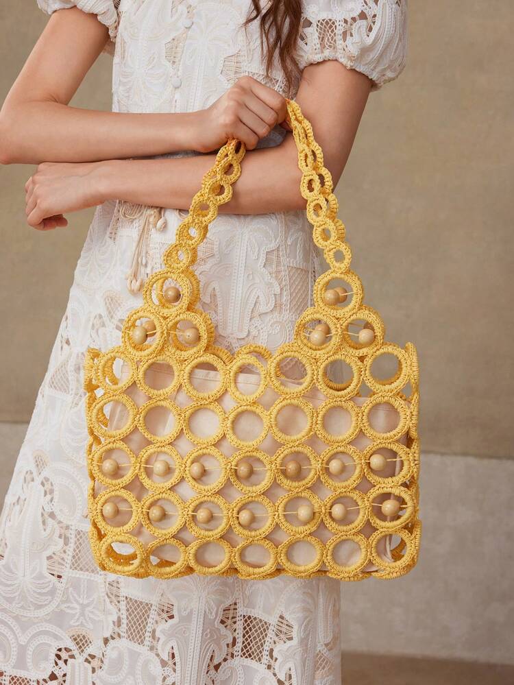 DOUBLE HANDLE SHOULDER BAG