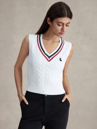 Briarwyn 女士撞色条纹针织背心，学院风夏季女士服装和女士海滩装，适合 7 月 4 日女士机场