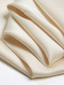 SOLERSUN Spring And Summer Women's Wear Leisure Vacation Apricot Glossy Fabric Deep V Neck Halter Straps Swing Neck Curved Hem Backless Straps Woven Fabric Vest