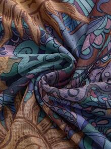 ROMWE Hippie Y2K嬉皮风日月图腾印花露背上衣和半身裙两件套 - 彩色 - 查看 6