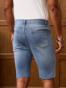 RivetRise Men's Pocketed Distressed Skinny Casual Versatile Denim Shorts Jean Shorts For Men Ripped
