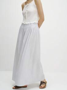 Airaco Women's Casual Cotton Stripe Skirt