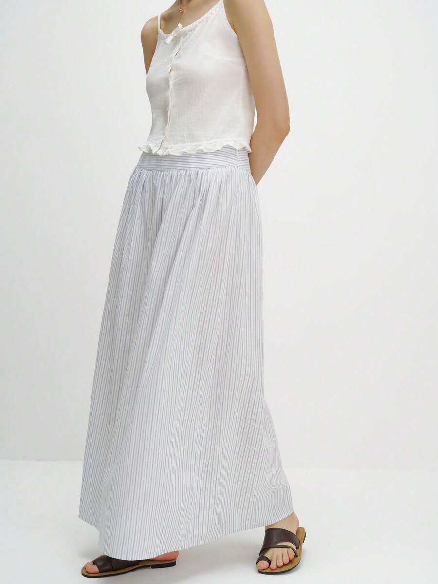 Airaco Women's Casual Cotton Stripe Skirt