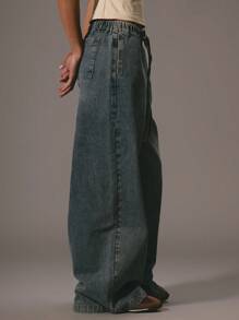 MUSERA Pantalones vaqueros con cordón, primaveral, estilo años 90/y2k, lindos, elegantes, informales, para vacaciones, verano, estilo occidental, para concierto, fiesta