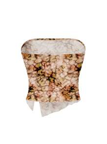 Shutterstock Ladies Brown, Leopard, Camouflage, Mottled Casual Crop Tops, Suitable For Summer, Vacation, EDC, Music Festival - Rust Brown - View 3