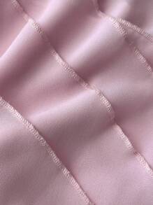 SHEIN Unity Sexy Asymmetrical Layered Ruffle Patchwork Jacquard Vacation Style Shorts For Women - Pink - View 3