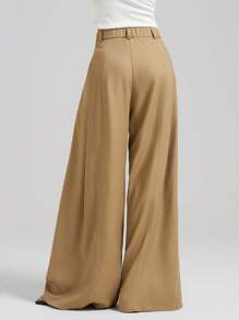 Ontre Pantalones de traje de color liso para mujer, de moda para el verano