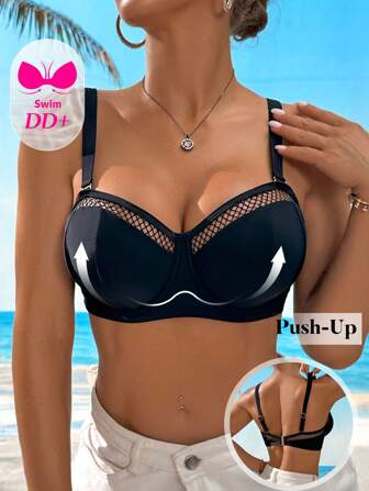 Swim DD+ 女士纯色聚拢泳衣上衣