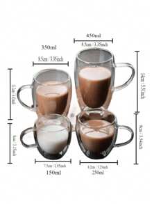 2-4-6pcs Double Walled Glass Coffee Cups With Handles, Espresso Cups, Tea Cups, Thermal Insulation. Suitable For Espresso, Matcha, Cappuccino, Tea Bags. Kitchenware Holiday Gifts - Multicolor - View 4