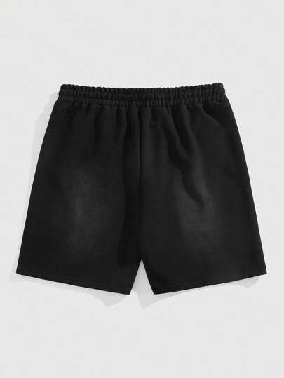 Street Life Men's Street Graphic Embroidered Rhinestone Decorated Shorts, Suitable For Daily Wear In Spring/Summer