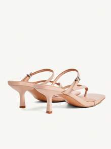 CUCCOO CHICEST Women's Fashionable Low Heel Sandals, Slip-On Mules, Elegant For Commuting - Baby Pink - View 13