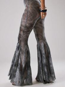 MUSERA Pattern Knit Flare Trouser Spring, Summer, Holiday, Vacation, Ibiza, Festival, Rave, Cool Girl, Shipwrecked