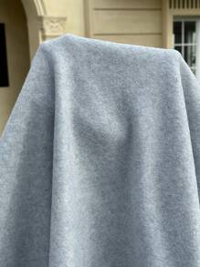 Muchica Plus Letter Patched Striped Trim Drop Shoulder Varsity Jacket Winter Fall Autumn - Light Grey - View 12