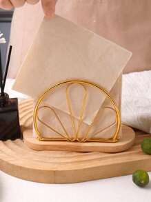1pc Wooden Base Iron Art Napkin Holder, Vertical Metal Tissue Dispenser, Tabletop Decoration Accessory, For Home, Restaurant, Hotel And Cafehome Decor,School Supplies - Multicolor - View 11