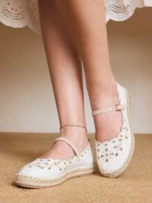 Styleloop 女士平底一脚蹬鞋，波西米亚风格，复古美式，波西米亚风，西部风，音乐节，派对装 - 白色 - 查看 4